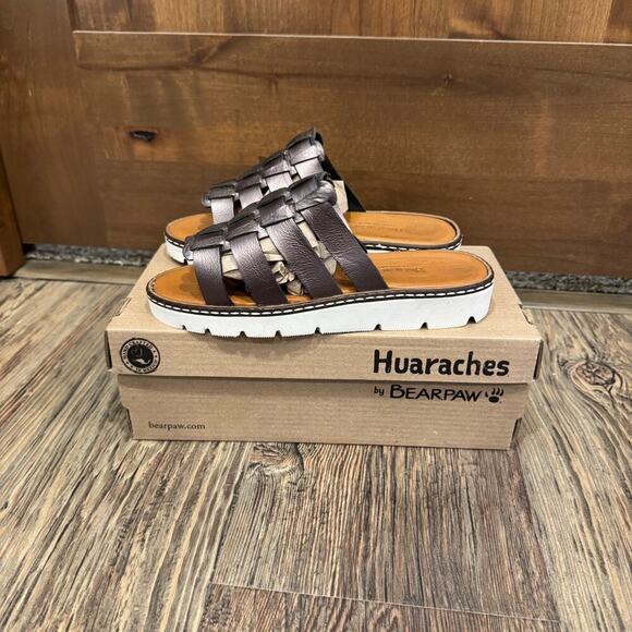 Bearpaw Huaraches Vanessa sandals size 5,EU 36 Gunmetal - Picture 4 of 7